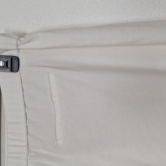J. Jill White Linen Blend Coastal High Rise Stretch Trouser Pants Size L Tall - Picture 6 of 12